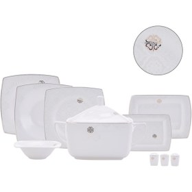 Resim Karaca Fine Pearl Hailey 62 Parça Inci Yemek Takımı 