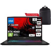 Resim MSI KATANA 17 i7-13620H 64GB 2 TBSSD RTX4060 17.3" FHD Win10 Home + Sırt Çantası B13VFK-1037XTRHMF55 