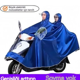 Resim Yağmur Fırtınasını Önlemek İçin Motosiklet Araba Panço Yağmurluk Kırmızı 