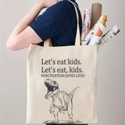 Resim 1 adet, Dinozor Açlık Temalı Kış Noel Canvas Çanta, Yeniden Kullanılabilir Market Alışverişi Çantası, Çok Fonksiyonlu Çift Taraflı Baskılı Çanta Depolama Çantası, Kişisel Eşya Depolama Çantası, Arkadaş Hediyesi, Doğum Günü Hediyesi, Noel Hediyesi 