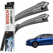 Resim Tesla Model Y / 3 Bosch Ön Cam Aerotwin Silecek Süpürgesi Takımı 
