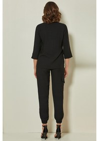 Resim Truvakar Kol Siyah Dokuma Gömlek Siyah 