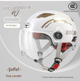 Resim Lyon 3c Sertifikalımotosiklet Kaskı Beyaz Beyaz 