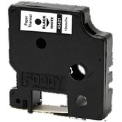 Resim Foogy Dymo D1 Etiket Muadili Thermal Kağıt 12 mm X 7 m Beyaz-Siyah 