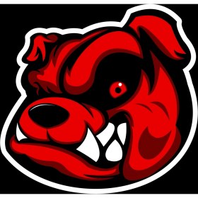 Resim Kızgın Bulldog Sticker 10X10 Cmrenkli Sticker 