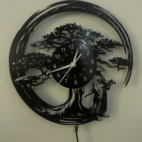 Resim 1 adet Vintage Vinil Plak Duvar Saati - Bonsai Ağacı ve Müzik Notu Tasarımı, Siyah ve Beyaz Sanatsal Ev Dekoru, Oturma Odası, Yatak Odası, Ofis, Kafe için - Müzik Severler için Benzersiz Hediye, Doğum Günü Hediyesi (Pil Dahil Değil), Saat Duvar Dekoru, Kafe Dekorasyonu, Sanatsal Duvar Sanatı, Dayanıklı Duvar Sanatı 