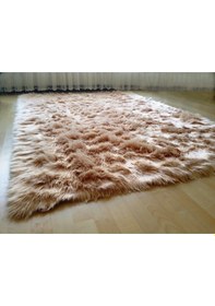 Resim Tappeto Akrilik Kuzu Kürkü Post Halı Camel 
