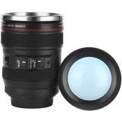 Resim Suofeng Kameram Lens Tasarım 400ml Paslanmaz Çelik Termos Bardak, Düşük Damlacık Önleyici, Siyah, Fotoğraf Severlere Özel Hediyelik Bardak Beyaz 