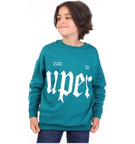 Resim Toontoy Kids Toontoy Erkek Çocuk Baskılı Sweatshirt Petrol Mavi 