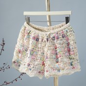Resim 1 adet Boho Tie-Dye Örgü Kumaş Şort, Orta Esneklik, Normal Kalıp, İlkbahar/Sonbahar Sezonu, 14-16 Yaş İçin, Açık Hava İçin 