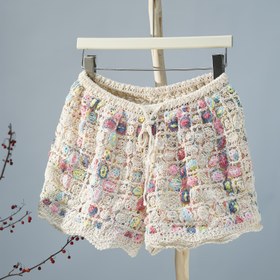 Resim 1 adet Boho Tie-Dye Örgü Kumaş Şort, Orta Esneklik, Normal Kalıp, İlkbahar/Sonbahar Sezonu, 14-16 Yaş İçin, Açık Hava İçin 