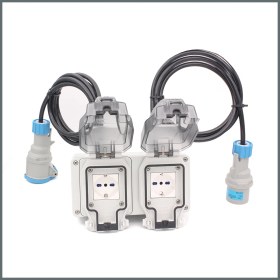 Resim Tekne ve Karavan Besleme öncesi Ara Priz 2'li IP66 1m. PUR Kablolu 