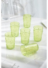 Resim Akrilik Yeşil Tekli Kısa Bardak & Su Meşrubat Kahve Yanı Bardağı 400 Ml Cam Değildir Çok Renkli 