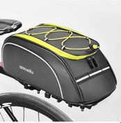 Resim Jeehugo 8l Su Geçirmez Pu Bisiklet Arka Çanta - Yansıtıcı Kayışlı, Çok Amaçlı, Yağmur Kapağı İçeren Outdoor Sırt Çantası Siyah-sarı Sarı 