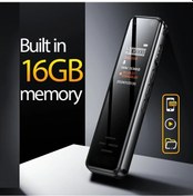 Resim Meridiangoods 16gb Sesli Aktivasyonlu Ses Kaydedici - Taşınabilir Usb Mp3 Çalar Gürültü Azaltma Tek Tuş Kayıt Konferanslar Dersler İçin 