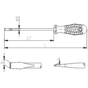 Resim 4100176100 Kraft Seri Düz Uçlu Tornavida 6x100 Mm 