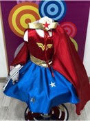 Resim Wonder Woman Baskılı Kız Çocuk Doğumgünü&Parti Kostümü 