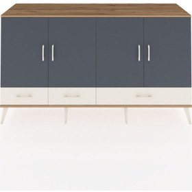 Resim Hyperion Konsol 6 Raflı 3 Çekmeceli 4 Kapaklı 176x44x99 Çam-antra Çam-antrasit/aytaşı 