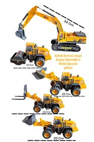 Resim Ailenizin Oyuncakçısı Kepçe Beton Mikseri Kamyon su tankeri 4lü Oyuncak Inşaat Araçları Seti 