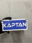 Resim HBSİ MAVİ RENK ÜZERİ BEYAZ RENK KAPTAN YAZILI VANTUZLU CAM SÜSÜ 