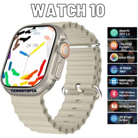 Resim Watch 10 Series HK10 Ultra 3 Amoled Ekran G-Sensör Yapay Zekalı Kulaklık Eşleştirmeli Akıllı Saat 