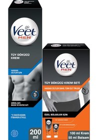 Resim Veet Men Hassas Tüy Dökücü Krem 200 ML + Özel Bölgeler İçin Tüy Dökücü Krem 100 ML + Balsam 50 ML 