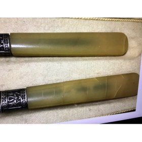 Resim Kutusunda Fransız Servis Takımı Sap Kısımlarında Çatlak Mevcuttur Kutu Ölçüleri 32 cm 10 cm 4 