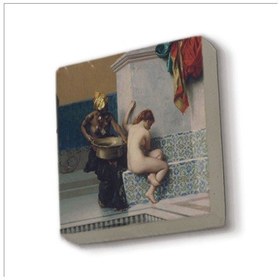 Resim Türk Hamamında İki Kadın Jean-léon Gérôme, 1872 Baskılı Taş Magnet 5x5 