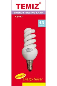 Resim Temiz TEMİZ Günışığı-SARI(E14) 11W Spiral Enerji Tasarruflu Ampul 