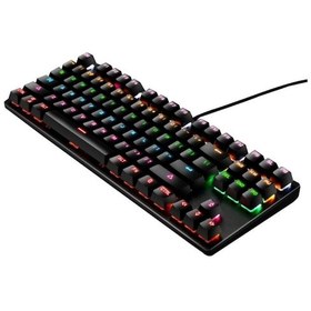 Resim Leaven K550 87 Tuşlu Yeşil Switch Kablolu RGB Mekanik Oyuncu Klavye 