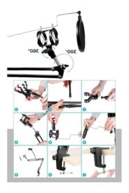 Resim markentegra Mikrofon Standı - Shock Mount ve Pop Filter Seti 
