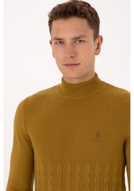 Resim U.S. Polo Assn. Erkek Slim Fit Boğazlı Yaka Hardal Kazak 50315037-VR151 