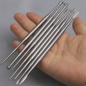 Resim Yedi Parça ve Üç Parça Set 16.6cm/6.5in Paslanmaz Çelik Kil Heykeltraşlık Kürekleri Yumuşak Kil Seramik Modelleme Aracı Yağlı Çamur Topu Çubuk Seti 