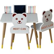 Resim Genel Markalar Çocuk Aktivite Oyun 1 Masa 2 Sandalye Takımı 2-6 Yaş Ayıcıklı -tablet Yeri 