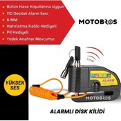 Resim Motobros Motosiklet Alarmlı Çelik Disk Kilidi Yüksek Sesli Ve Hatırlatma Kablolu 