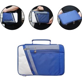 Resim Microcase Xiaomi Redmi Pad Pro 12 Inch Tabletler Için Omuz Askılı El Tutacaklı Universal Sleeve Taşıma Çantası AL4346 Lacivert Krem Gri 