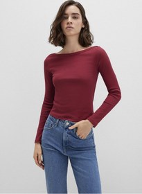 Resim Mavi - Uzun Kollu Kırmızı Basic Tişört 1613622-70430 Kırmızı 