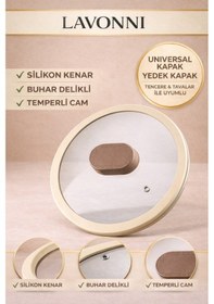Resim 28 Cm Silikon Kenarlı Cam Kapak Ve Bakalit Tepeli 