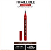 Resim Loreal Paris Infaillible Faux Brow Ultra İnce Uçlu Kaş Kalemi - Dark Brunette 