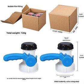 Resim Teltree 1000l Ibc Plastik Tank Açık Kapaklı Dn50 Kelepçe Valfi - Asit Ve Baza Dayanıklı, 2 Adet Uçak Kutusu Paketi 