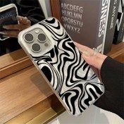 Resim Siyah Zebra Desen Tüy Yarn Anti-Düşüş Cep Telefon Kılıfı 