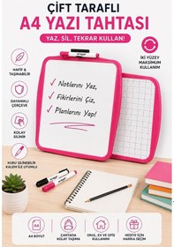 Resim Pembe Çift Taraflı Yazı Tahtası 1 Adet Keyroad 20x30 Cm Plastik Kolay Silinebilir Beyaz Yazı Tahtası Büro Etkinlik Ders Çok Renkli 