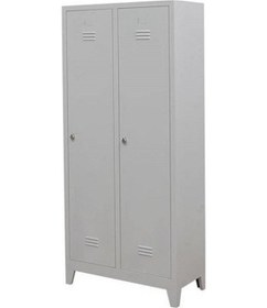 Resim İki Tam Boy Kapılı Ekonomik Soyunma Dolabı Gri 