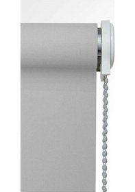 Resim Kalın Kumaş Gri Zebra Stor Güneşlik Etek Dilimsiz Stor Perde Gri 