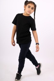 Resim COSBA kids wear Unisex 1 Adet Düz Jogger Eşofman Altı Ve 1 Adet Düz Pamuklu Basic T-shirt 