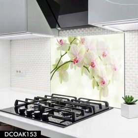 Resim Olinpa Cam Ocak Arkası Koruyucu | Çiçek Desenli 