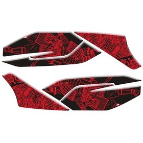 Resim Honda Pcx 2021 - 2024 Uyumlu Yan Ayak Pad 017 Kırmızı Siyah 