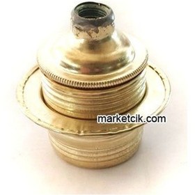 Resim Marketcik Sarı Halkalı Metal Porselen E27 Duy 