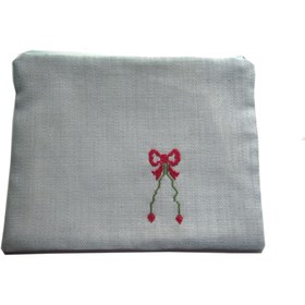 Resim Pafuli El Yapımı Nakış Işlemeli Clutch Çanta Kurdela Mint 
