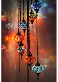 Resim Dekoratif OTANTİK LAMBADER 7 Lİ DEKORATİF KÖŞE LAMBASI 